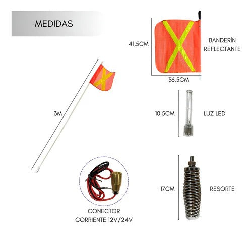 Kit Pértiga 10 pies (incluye LED, mazo y gancho metálico) para Minería