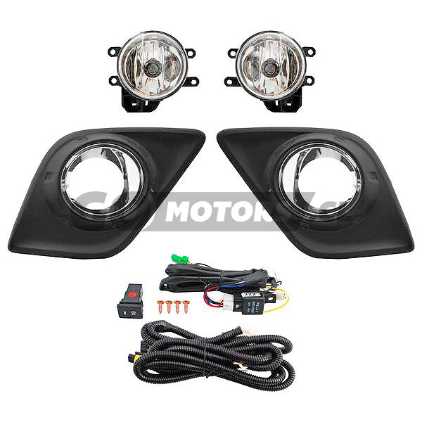 Kit neblineros Toyota Hilux completo con focos, soportes, cables y interruptor para instalación