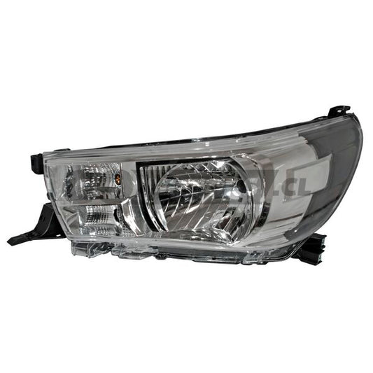 Óptico Izquierdo Toyota Hilux frontal con lente transparente y diseño moderno para reemplazo automotriz
